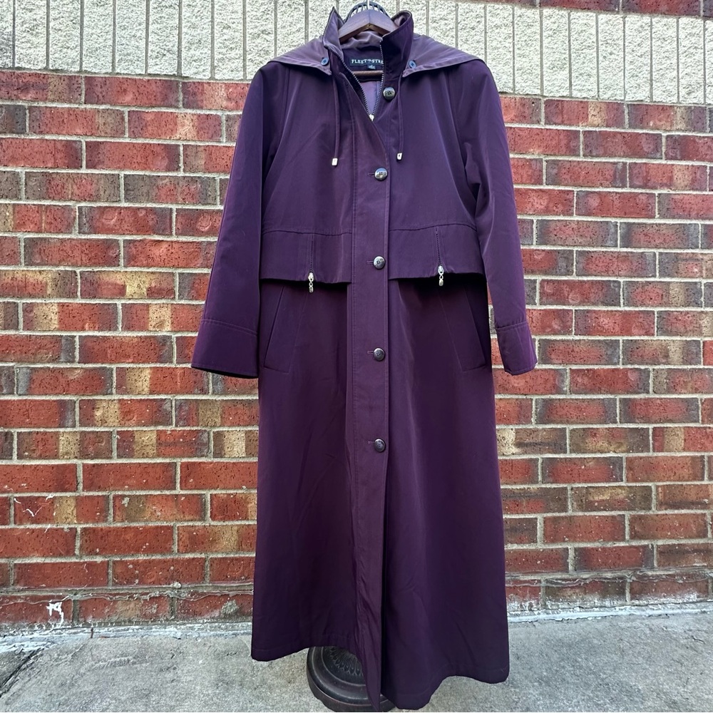 Fleet Street Trench Coat Full Length Maxi Outerwear Detach Liner Cape Hood 10